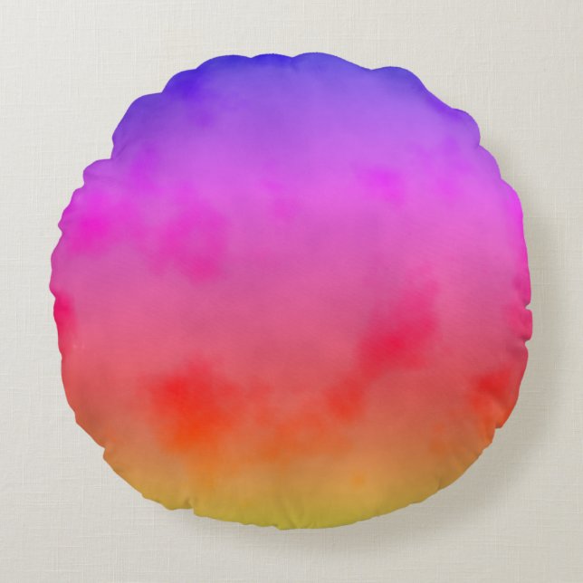 Rainbow Vapour Round Cushion (Front)