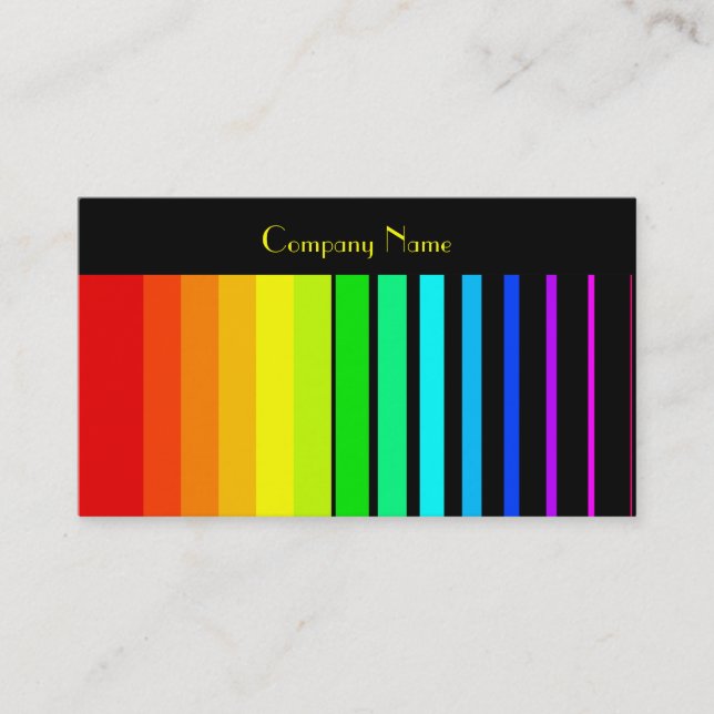 Rainbow Vector Stripes, Company Name Business Card (Front)