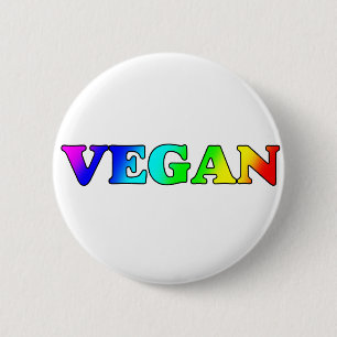 Rainbow Vegan 6 Cm Round Badge