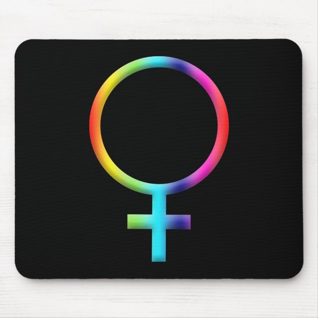Rainbow Venus Symbol Astrology Zodiac Planet Sign Mouse Mat (Front)