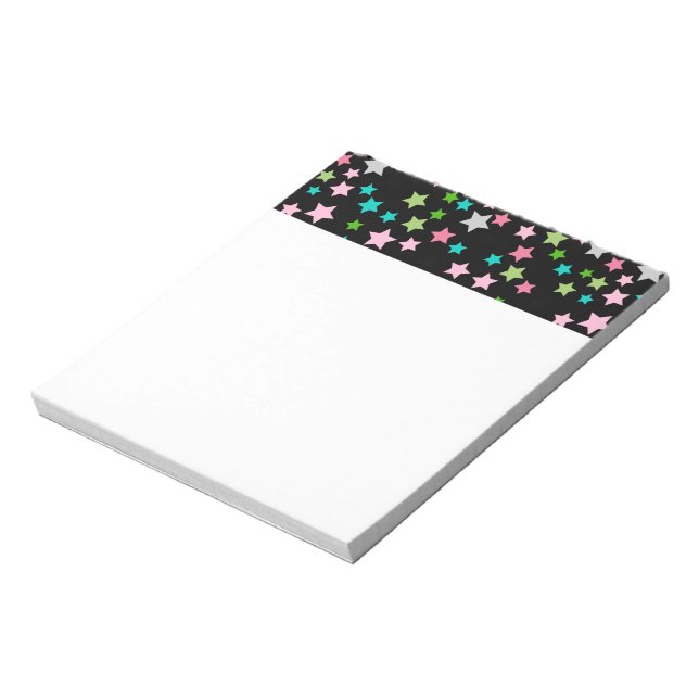 Rainbow Vertical Lines Geometric Pink Green Notepad (Rotated)