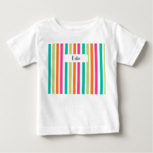 Rainbow vertical stripes colourful retro multicolo baby T-Shirt