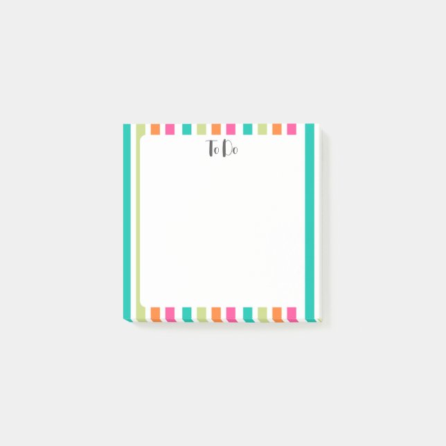 Rainbow vertical stripes colourful retro multicolo post-it notes (Front)