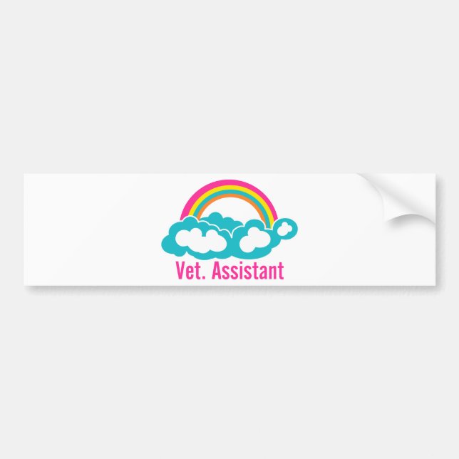 Rainbow Veterinary Assistant Bumper Sticker (Front)