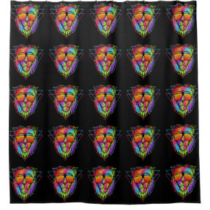 Rainbow Vibes Lion Shower Curtain