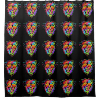 Rainbow Vibes Lion Shower Curtain
