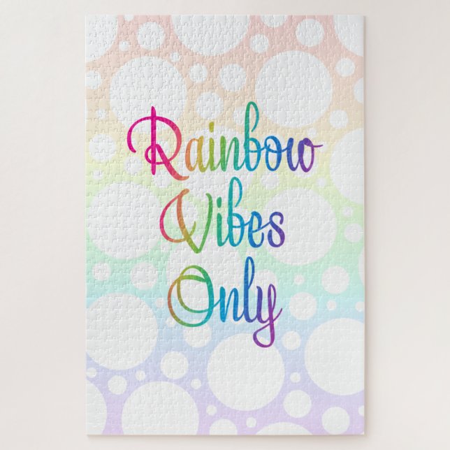 Rainbow Vibes Only Challenging Jigsaw Puzzle (Vertical)