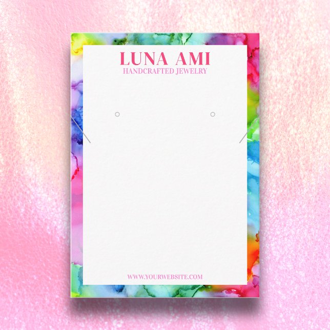 Rainbow Vibrant Jewellery Necklace Earring Display Business Card (Creator Uploaded)