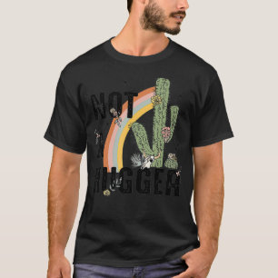 Rainbow Vintage Not A Hugger Cute Cactus Women's S T-Shirt