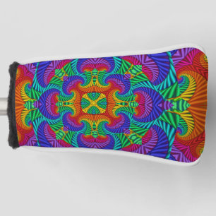 Rainbow Vintage Psychedelic Fractal Kaleidoscope Golf Head Cover