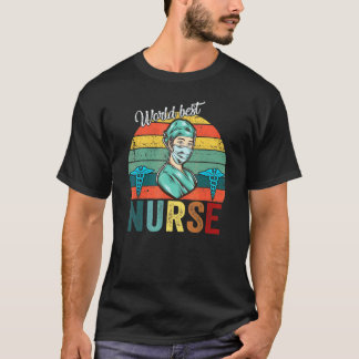 Rainbow Vintage Sunset World Best Nurse For Men W T-Shirt