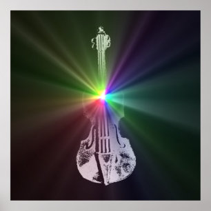 Rainbow Violin Poster