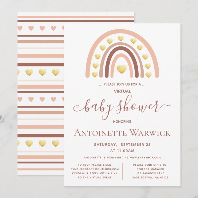 Rainbow Virtual Baby Shower Invitation (Front/Back)