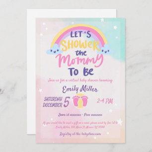 Rainbow Virtual Baby Shower Invitation