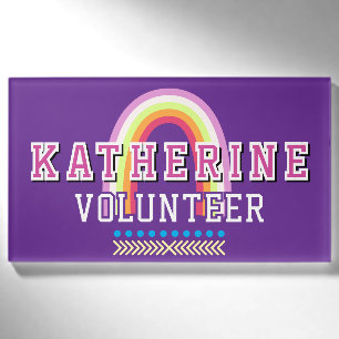 Rainbow  Volunteer Purple Name Tag