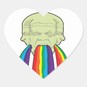 Rainbow Vomit of DOOM!! Heart Sticker