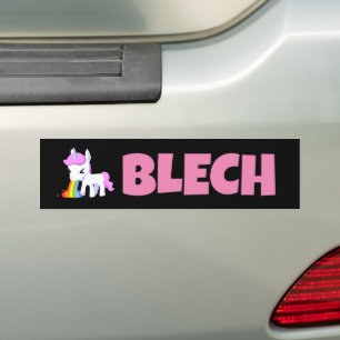 RAINBOW VOMIT UNICORN FUNNY BUMPER STICKERS