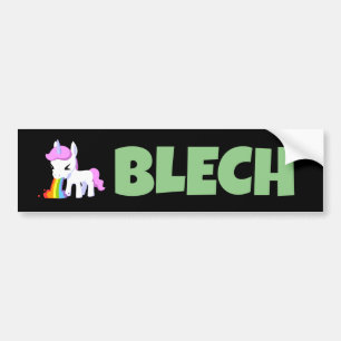 RAINBOW VOMIT UNICORN FUNNY BUMPER STICKERS