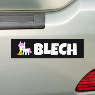RAINBOW VOMIT UNICORN FUNNY BUMPER STICKERS