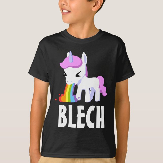 RAINBOW VOMIT UNICORN FUNNY KIDS T-Shirt (Front)