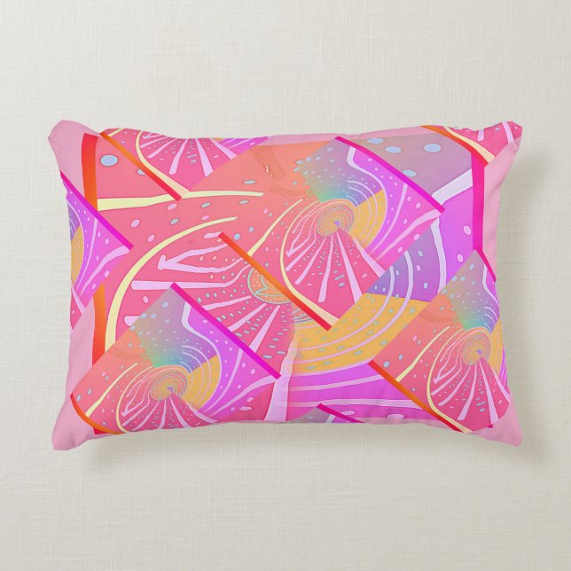 Rainbow Vortex Swirl  Decorative Cushion (Front)