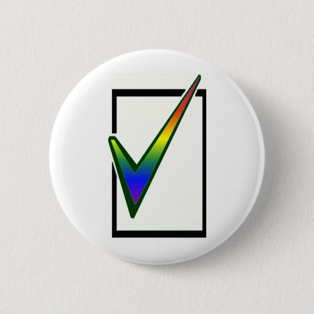rainbow vote 6 cm round badge (Front)