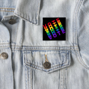 Rainbow Vote Square Button