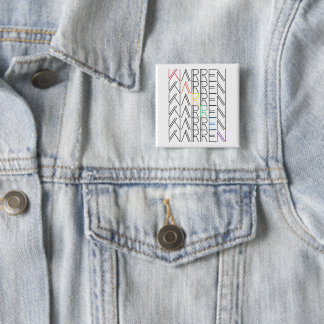 rainbow warren text stacks 15 cm square badge