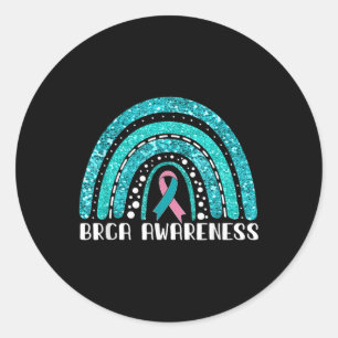 Rainbow Warrior Brca Awareness  Classic Round Sticker