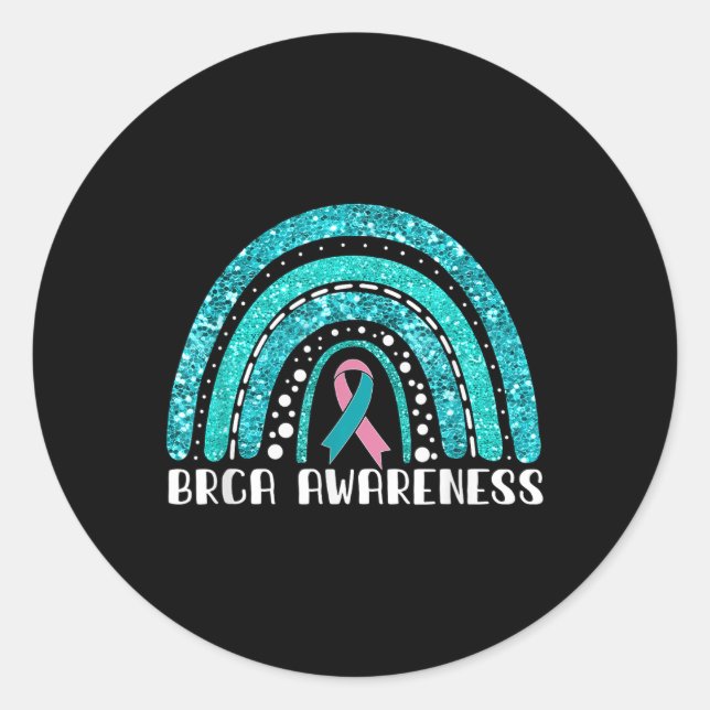 Rainbow Warrior Brca Awareness  Classic Round Sticker (Front)