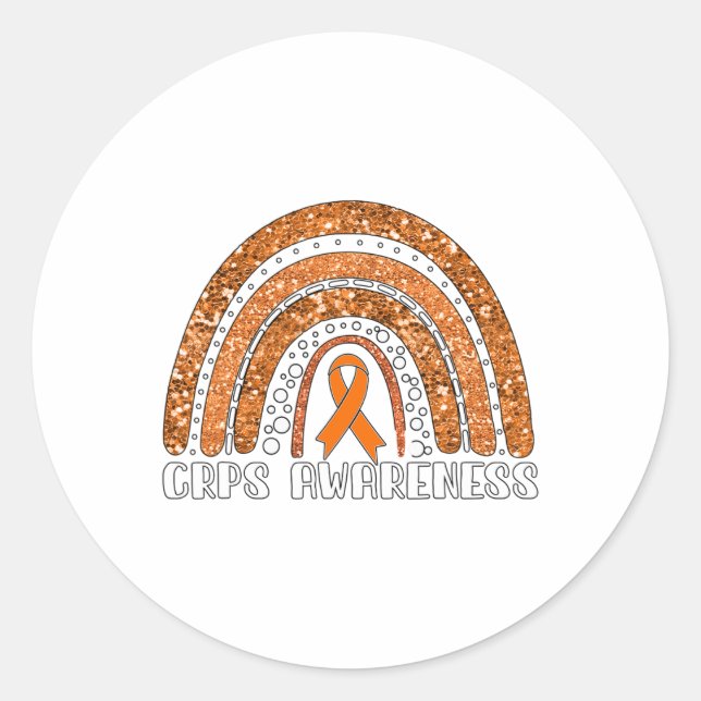 Rainbow Warrior Crps Awareness  Classic Round Sticker (Front)