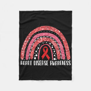 Rainbow Warrior Heart Disease Awareness Fleece Blanket