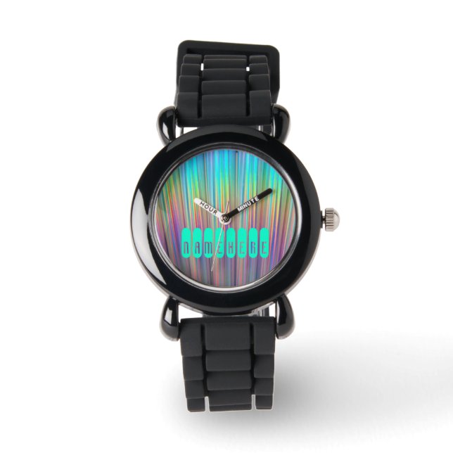 Rainbow Watch. Holographic! Add Name or Logo! Watch (Front)