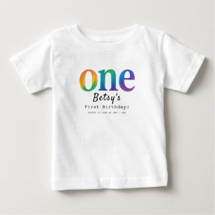 Rainbow Watercolor 1st Birthday Colorful Baby T-Shirt