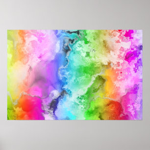 RAINBOW WATERCOLOR ABSTRACT ART POSTER