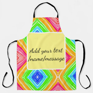 Rainbow watercolor add name text custom message apron