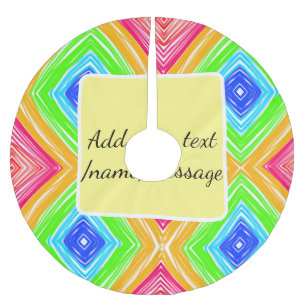 Rainbow watercolor add name text custom message brushed polyester tree skirt