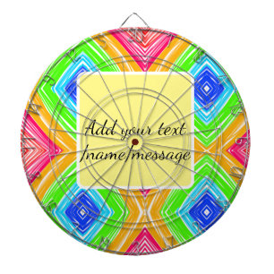 Rainbow watercolor add name text custom message dartboard