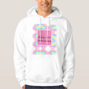 Rainbow watercolor add name text custom message hoodie