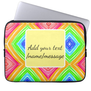 Rainbow watercolor add name text custom message laptop sleeve