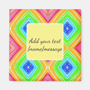 Rainbow watercolor add name text custom message magnet