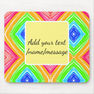 Rainbow watercolor add name text custom message mouse mat