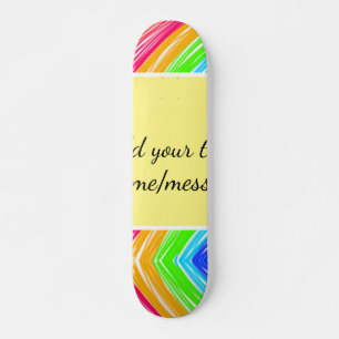 Rainbow watercolor add name text custom message skateboard