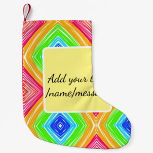 Rainbow watercolor add name text custom message small christmas stocking