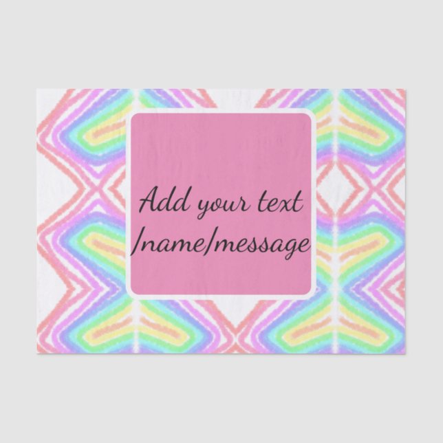 Rainbow watercolor add name text custom message tissue paper (Front)