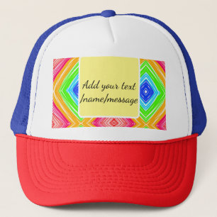 Rainbow watercolor add name text custom message trucker hat
