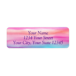 Rainbow Watercolor Address Label