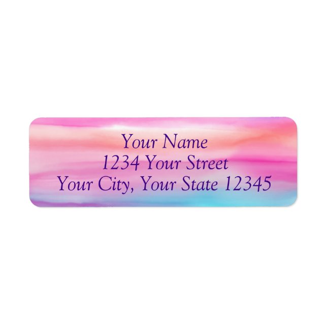 Rainbow Watercolor Address Label (Front)
