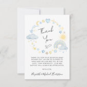 Rainbow Watercolor Baby Boy Shower Thank You Card (Front)