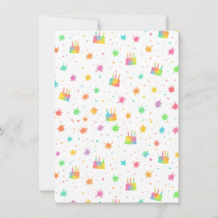 Rainbow Watercolor Birthday Cake Colorful Paint Thank You Card